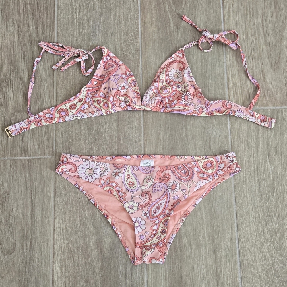 Wild Fable Peach Paisley Bikini Bottom